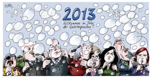 Cartoon: 2013 (medium) by Stuttmann tagged 2013,wahlen,wahlversprechen