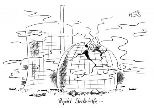 Cartoon: AKW-Sterbehilfe (medium) by Stuttmann tagged atomkraft,kernenergie,energiepreise,ölpreis,atomkraft,kernenergie,energiepreise,ölpreis,atomkraftwerk,akw,verschmutzung,umwelt,umweltverschmutzung,reaktor,natur,atomenergie,dampf,rauch,gefahr,radioaktiv,radioaktivität,atomindustrie,energie,energieversorgung,erderwärmung,ökologie,strom,strahlung,sterbehilfe