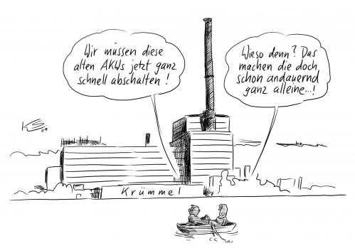 Cartoon: AKW Krümmel (medium) by Stuttmann tagged akw,krümmel,atomkraft,kern,energie,nuklear,vattenfall,gabriel,akw,krümmel,kern,energie,nuklear,vattenfall,gabriel