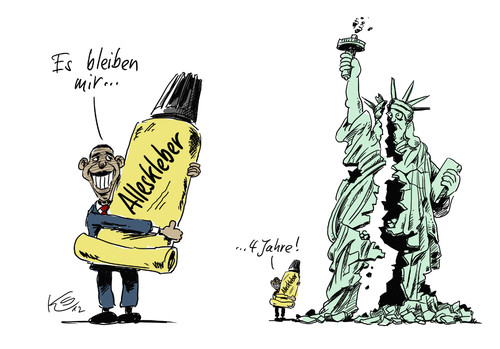 Cartoon: Alleskleber (medium) by Stuttmann tagged usa,election,president,wahlen,obama,romney,white,house,2012