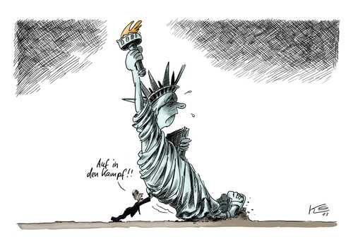 Cartoon: Auf in den Kampf (medium) by Stuttmann tagged assad,syrien,militärschlag,usa,obama,chemiewaffen