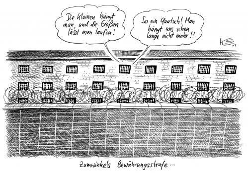 Cartoon: Bewährung (medium) by Stuttmann tagged zumwinkel,deutsche,post,postchef,steuerhinterziehung,gericht,anklage,liechtenstein,bewährung,steuerflüchtlinge