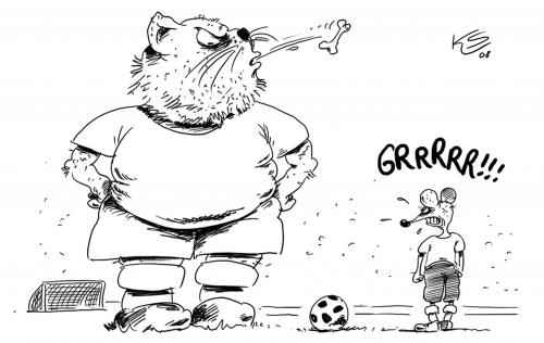 Cartoon: Duell (medium) by Stuttmann tagged bayern,hoffenheim,bundesliga,herbstmeister,fußball,bayern,hoffenheim,bundesliga,herbstmeister,fußball,spieler,sport,fußballspieler,duell,katze,maus,tiere