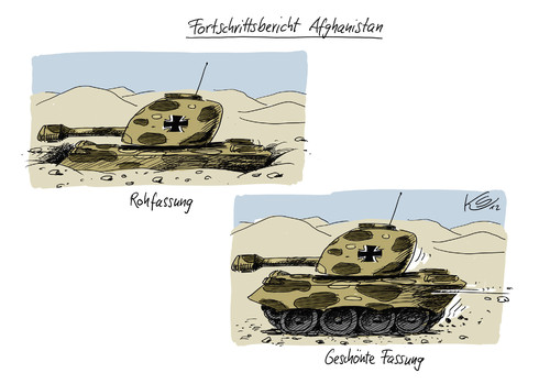 Cartoon: Fortschrittsbericht (medium) by Stuttmann tagged afghanistan,bundeswehr