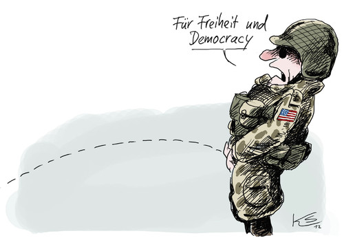 Cartoon: Freiheit (medium) by Stuttmann tagged us,army