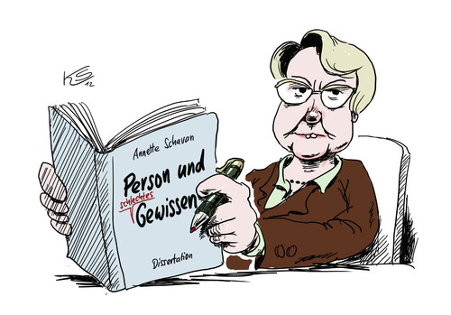 Cartoon: Gewissen (medium) by Stuttmann tagged schavan,plagiat,dissertation,täuschung,bildungsministerin