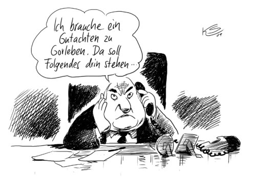 Cartoon: Gutachten (medium) by Stuttmann tagged kohl,gutachten,gorleben,hermut kohl,gorleben,gutachten,hermut,kohl