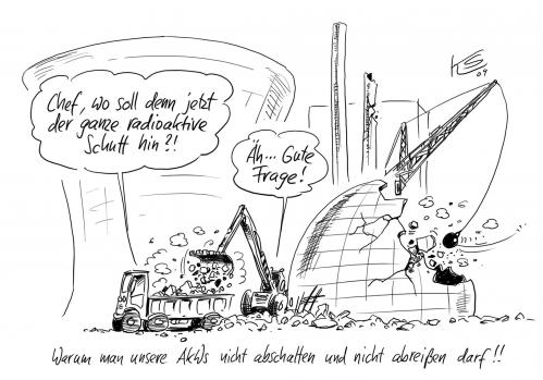 Cartoon: Gute Frage (medium) by Stuttmann tagged akw,krümmel,atomkraft,energie,kernenergie,akw,krümmel,atomkraft,energie,kernenergie,strom,atomkraftwerk