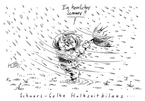 Cartoon: Halbzeit (medium) by Stuttmann tagged halbzeit,merkel
