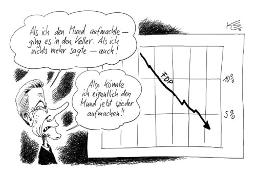 Cartoon: Im Keller (medium) by Stuttmann tagged fdp,westerwelle,umfragewerte,fdp,umfragewerte