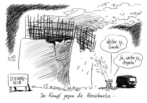 Cartoon: Kernschmelze (medium) by Stuttmann tagged kernschmelze,atomkraft,kernschmelze,atomkraft