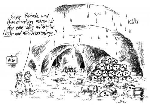 Cartoon: Kühlwasseranlage (medium) by Stuttmann tagged kühlwasseranlage,kühlwasser,assa,atommüll,atomlager,asse,einsturzgefahr,einsturz,gau,endlager,radioaktiv,radioaktivität,strahlung,angst,atommüll,müll,bevölkerung,verstrahlt,bergwerk,sicherheit,schutz,gesundheit,umwelt,skandal,katastrophe,zwischenlager,atom,betreiber,bundesamt,strahlenschutz,strahlen,schlamperei,atomgegner,kühlwasseranlage,kühlwasser,kernschmelze