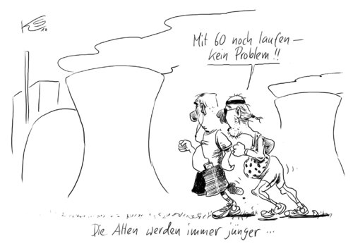 Cartoon: Laufen... (medium) by Stuttmann tagged akws,atomkraft,kernkraft,energie,laufzeiten,abschaltung,alterung,akws,atomkraft,kernkraft,energie,laufzeiten,abschaltung,alterung,abschalten,umwelt,umweltverschmutzung,wirtschaft