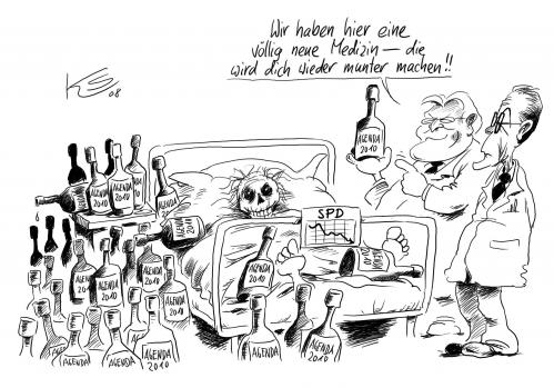 Cartoon: Medizin (medium) by Stuttmann tagged spd,müntefering,agenda,2010,parteien,wahl,kandidaten,steinmeier,spd,partei,parteien,krise,parteikrise,agenda 2010,wahl,kandidaten,kandidatur,austritt,nachfolger,frank steinmeier,franz müntefering,wahlen,agenda,2010,frank,steinmeier,franz,müntefering