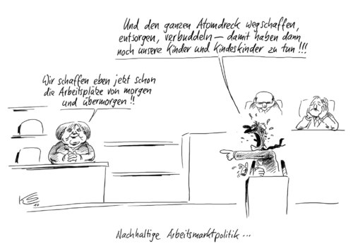 Cartoon: Nachhaltig (medium) by Stuttmann tagged arbeitsmarktpolitik,atomkraft,arbeitsmarktpolitik,atomkraft,arbeitsmarkt,job,arbeit,akw,nachhaltigkeit
