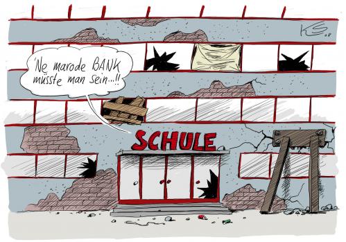 Cartoon: Ne Bank... (medium) by Stuttmann tagged schule,schüler,lehrer,bildung,bildungssystem,pisa,finanzkrise,banken,rettungspaket,milliardenkredit,steuerzahler,geldanleger,aktien,anlagen,finanzkrise,wirtschaftskrise,finanzen,wirtschaft,finanzmarkt,geld,marode,pleite,bankrott,arm,armut,milliardenkredit,kredit,kredite,rettungspaket,banken,bank,schule,schüler,lehrer,bildung,bildungssystem,pisa,schulgebäude,steuerzahler,geldanleger,aktien,aktie,börse,steuer,anlagen