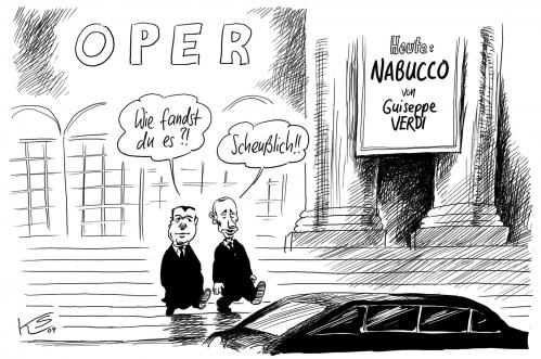 Cartoon: Oper (medium) by Stuttmann tagged russland,nabucco,russland,nabucco,oper