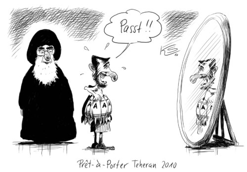 Cartoon: Passt! (medium) by Stuttmann tagged iran,teheran,ahmadinedschad,uran,atomkraft,atomwaffen,kernkraft