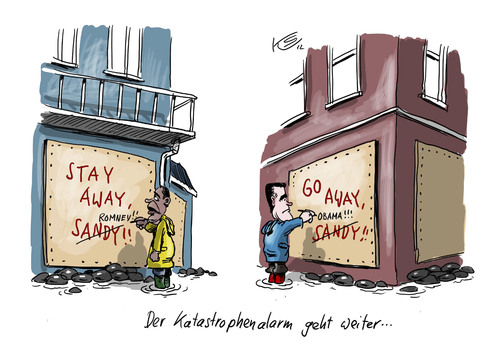 Cartoon: Sandy (medium) by Stuttmann tagged sandy,romney,obama,usa,election