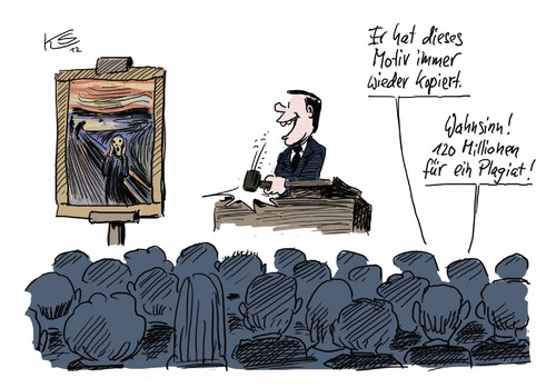 Cartoon: Schrei (medium) by Stuttmann tagged plagiat,schrei,munch
