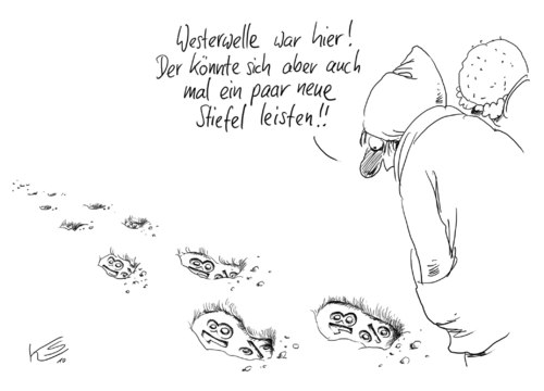 Cartoon: Stiefel (medium) by Stuttmann tagged westerwelle,fdp,umfragewerte,guido westerwelle,fdp,umfragewerte,guido,westerwelle