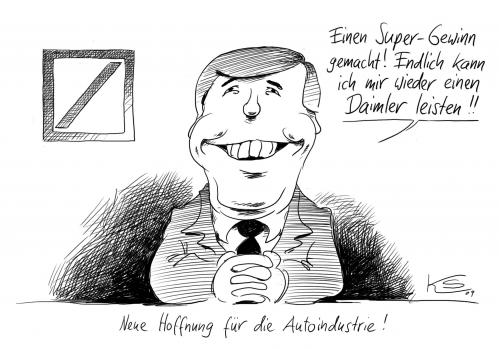 Cartoon: Super-Gewinn (medium) by Stuttmann tagged ackermann,deutsche,bank,vertrag,bilanz,rendite,wirtschaftskrise,autoindustrie,cartoon,cartoons,ackermann,deutsche bank,bank,vertrag,bilanz,rendite,wirtschaftskrise,autoindustrie,industrie,finanzkrise,deutsche