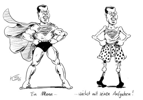 Cartoon: Super (medium) by Stuttmann tagged guttenberg,untersuchungsausschuss,kundus,afghanistan,guttenberg,kundus,afghanistan,untersuchungsausschuss,verteidigung,sicherheit,militär,aufgaben,superman