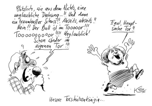 Cartoon: Tooor! (medium) by Stuttmann tagged wm,frauenwm,frauenfußball,frauenfussbal,angela,merkel,wm,frauenwm,frauenfußball,frauenfussbal,angela merkel,angela,merkel
