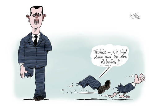 Cartoon: Tschüß! (medium) by Stuttmann tagged assad,syrien