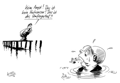 Cartoon: Umfragetief (medium) by Stuttmann tagged merkel,umfragetief,oder,hochwasser,flut,angela merkel,umfrage,umfragetief,hochwasser,flut,tief,hoch,angela,merkel
