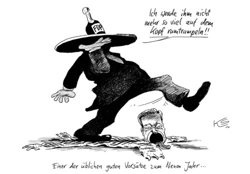 Cartoon: Vorsätze (medium) by Stuttmann tagged westerwelle,fdp,fdp,guido westerwelle,guido,westerwelle
