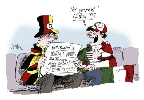 Cartoon: Wetten (medium) by Stuttmann tagged italien,fußball,wettskandal