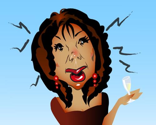Cartoon: Oprah Winfrey at a party sloshed (medium) by remyfrancis tagged oprah,winfrey,vector,adobe,illustrator,photoshop,illustration,drawing,party,woman,lady