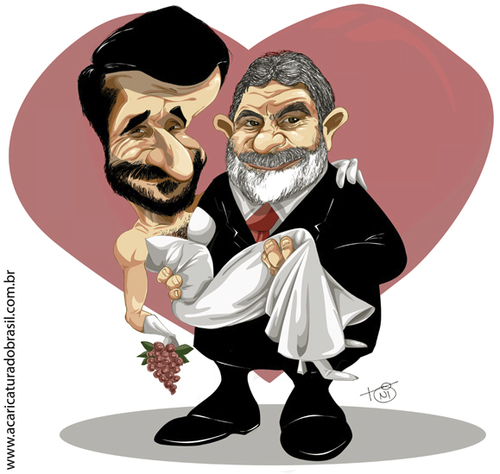 Cartoon: Lula and Ahmadinejad (medium) by Toni DAgostinho tagged lula,ahmadinejad