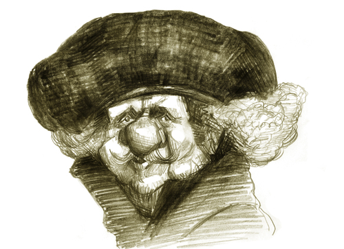 Cartoon: Rembrandt (medium) by horate tagged painter