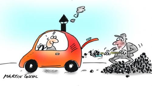 Cartoon: erneuerbar energie co2 benzin (medium) by martin guhl tagged erneuerbar,energie,co2,benzin,kohle,martin,guhl