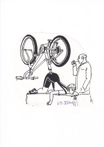 Cartoon: risk of downhill (medium) by tobelix tagged tobelix,unfall,sport,mountainbike,downhill