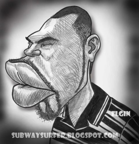 Cartoon: man in black and white stripes (medium) by subwaysurfer tagged man,caricature,cartoon