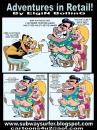 Cartoon: adventures in Retail Part One (small) by subwaysurfer tagged comic,cartoon,caricature,love,male,female