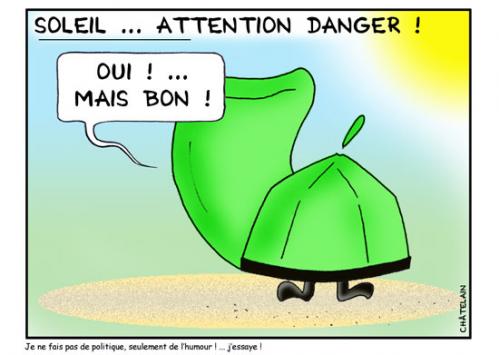 Cartoon: ATTENTION SOLEIL (medium) by chatelain tagged humour,soleil,vacances