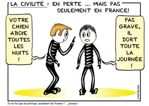 Cartoon: LA CIVILITE (medium) by chatelain tagged humour