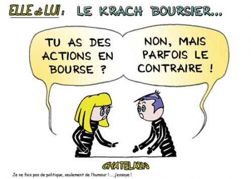 Cartoon: Les bourses (medium) by chatelain tagged humour,bourses