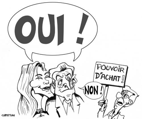 Cartoon: Nicolas dit oui ? (medium) by CHRISTIAN tagged nicolas,sarkozy,carla,bruni