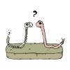 Cartoon: worm mirror (small) by guarajeno tagged worm,gusano,robot,space,contrast