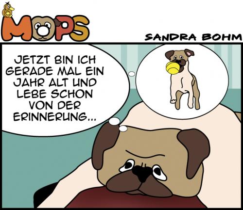 Cartoon: Down (medium) by Sandra tagged mops,hund,dog,deprimiert,down,past