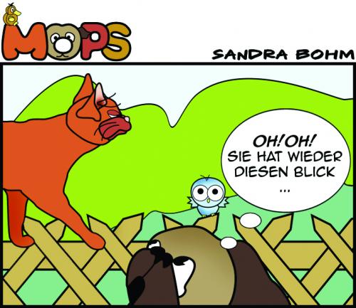 Cartoon: Mops (medium) by Sandra tagged mops,pets,dog,cat,