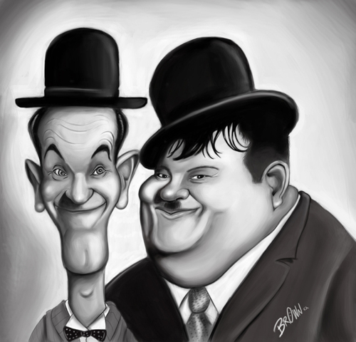 Cartoon: Laurel and Hardy (medium) by tooned tagged cartoon,caricature,illustration