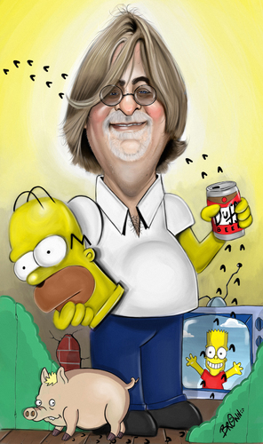 Cartoon: Matt Groening (medium) by tooned tagged cartoons,caricature,illustrati