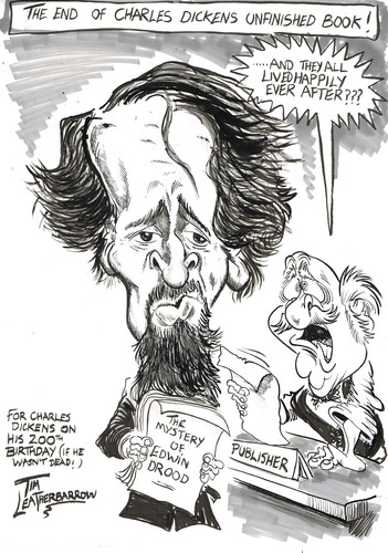 Cartoon: CHARLES DICKENS (medium) by Tim Leatherbarrow tagged charles,dickens,mysteryofedwarddrood,books,author,writing