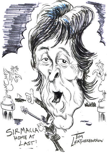 Cartoon: PAUL MCCARTNEY (medium) by Tim Leatherbarrow tagged ringostarr,georgeharrison,johnlennon,timleatherbarrow,liverpool,beatles,sirpaulmccartney